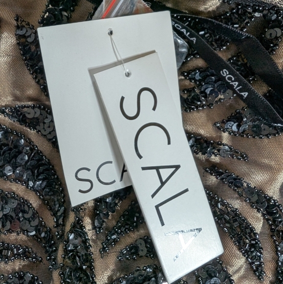 Scala mini beaded strapless black dress sz 10 NWT - Picture 6 of 12